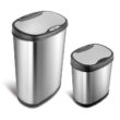 Stainless Steel Motion Sensor Trash Can Set