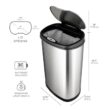Stainless Steel Motion Sensor Trash Can Set