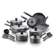 T-fal Initiatives 18 Piece Aluminum Nonstick Cookware Set & Cooking Utensils