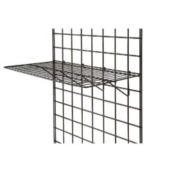 Only Hangers BLK-2412 - 6PCS Grid Panel Display Shelf- Straight Shelf for Grid Panel, Black Finish, Wire (Box of 6)