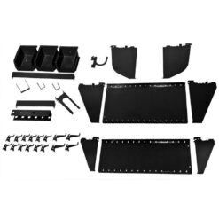 Wall Control KT400WRKB 1 in. Vertical Black Slotted Metal Pegboard Workstation Accessory Kit