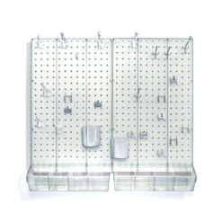 Azar Displays 900945-CLR 22 in. H x 27 in. W x .125 D Styrene Pegboard Kit (70 Pieces)