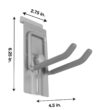 CROWNWALL DHK4-L-3P Slatwall 55 lbs. 4 in. Locking Double Hook (3-Pack)