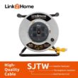Link2Home EM-CG-750-N 75 ft. 12/3 Extension Cord Storage Reel with 4 Grounded Outlets and Overload Circuit Breaker