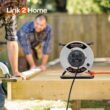 Link2Home EM-CG-750E 75 ft. 12/3 Extension Cord Storage Reel with 4 Grounded Outlets and Surge Protector