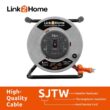 Link2Home EM-CG-750E 75 ft. 12/3 Extension Cord Storage Reel with 4 Grounded Outlets and Surge Protector