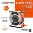 Link2Home EM-CG-750E 75 ft. 12/3 Extension Cord Storage Reel with 4 Grounded Outlets and Surge Protector