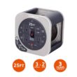 Link2Home EM-EL-275G 25 ft. 16/3 Extension Cord Storage Reel with 3 Grounded Outlets 2 USB 3.4 Amp and Overload Reset Button