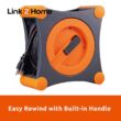 Link2Home EM-EL-350E 35 ft. 14/3 Extension Cord Storage Reel with 4