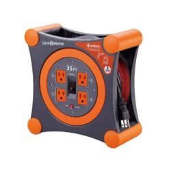 Link2Home EM-EL-350E 35 ft. 14/3 Extension Cord Storage Reel with 4