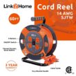 Link2Home EM-EL-600E 60 ft. 14/3 Extension Cord Storage Reel with 4