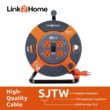 Link2Home EM-EL-800E 80 ft. 14/3 Extension Cord Storage Reel with 4 Grounded Outlets and Surge Protector