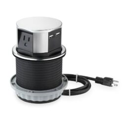 Link2Home EM-PU-100E Space Saver Pop Up-Outlet, 3 Power Outlets 15 Amp, 2 USB Ports 2.4
