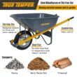 True Temper R6STSP14 6 cu. ft. Wheelbarrow with Steel Handles and Flat Free Tire