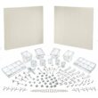 Azar Displays 900988-WHT 24 in. H x 48 in. W White Pegboard Wall Organizer Kit with Hooks and Bins for Garage Tools (125-Piece)