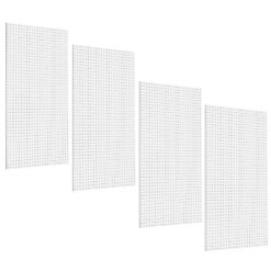 Triton Products TPB-4W 1/4 in. Custom Painted White Pegboard Wall Organizer (Set of 4)