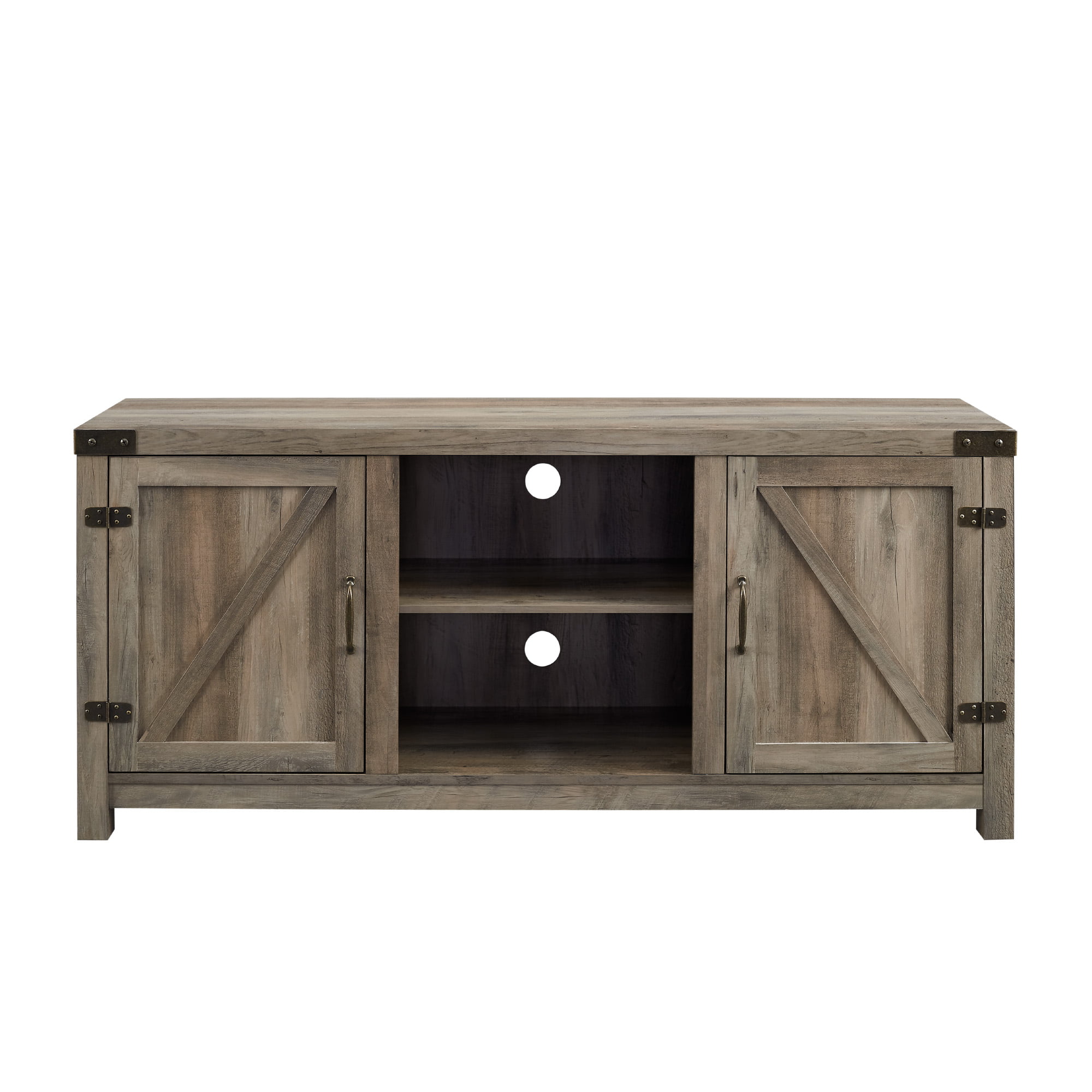 Woven Paths Modern Farmhouse Barn Door TV Stand for TVs up to 65", Grey Wash Woven Paths Modern Farmhouse Barn Door TV Stand for TVs up to 65", Grey Wash - Image 7