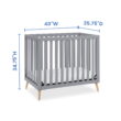 Delta Children Essex Convertible Mini Baby Crib with Mattress, Grey/Natural