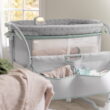Ingenuity Dream & Grow Bedside Baby Bassinet 2-Mode Crib 0-12 Months, Adjustable Height - Tesse (Green)
