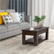 Easyfashion Modern 38.6" Rectangle Wooden Lift Top Coffee Table with Lower Shelf, Multiple Colors and Sizes