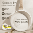 Carote Pots and Pans Set Nonstick, 10 Pcs White Granite Induction Kitchen Cookware Sets