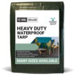 Moose Supply Heavy Duty Waterproof Poly Tarp Covers, 12 Mil, 10' x 12'