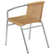 Flash Furniture Commercial Aluminum and Beige Rattan Indoor-Outdoor Restaurant Stack Chair