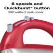Hamilton Beach Classic Hand and Stand Mixer Red, 4 Quart, Model 64654