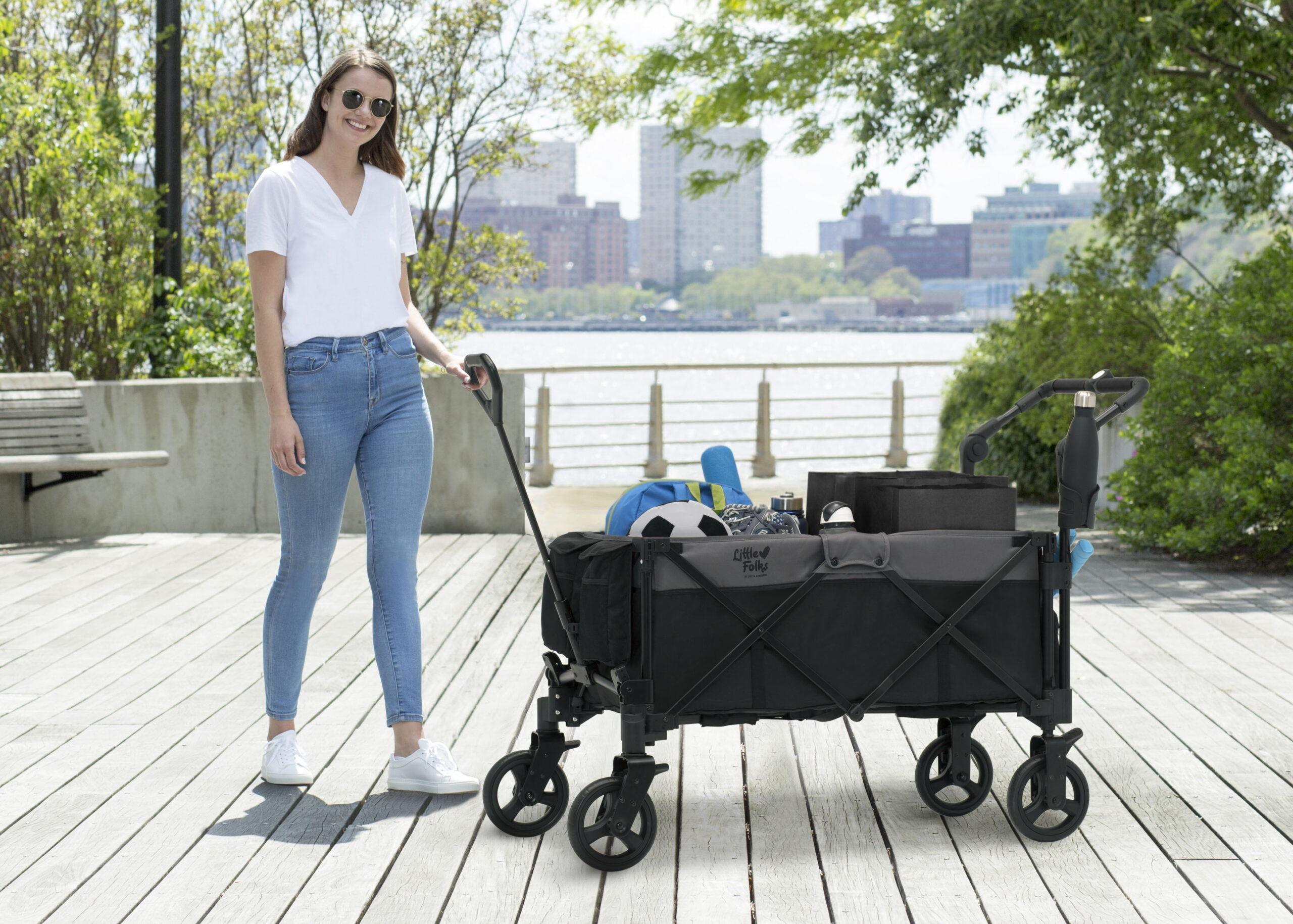 Little Folks by Delta Children City Wagon Cruiser Stroller, Black Little Folks by Delta Children City Wagon Cruiser Stroller, Black - Image 5