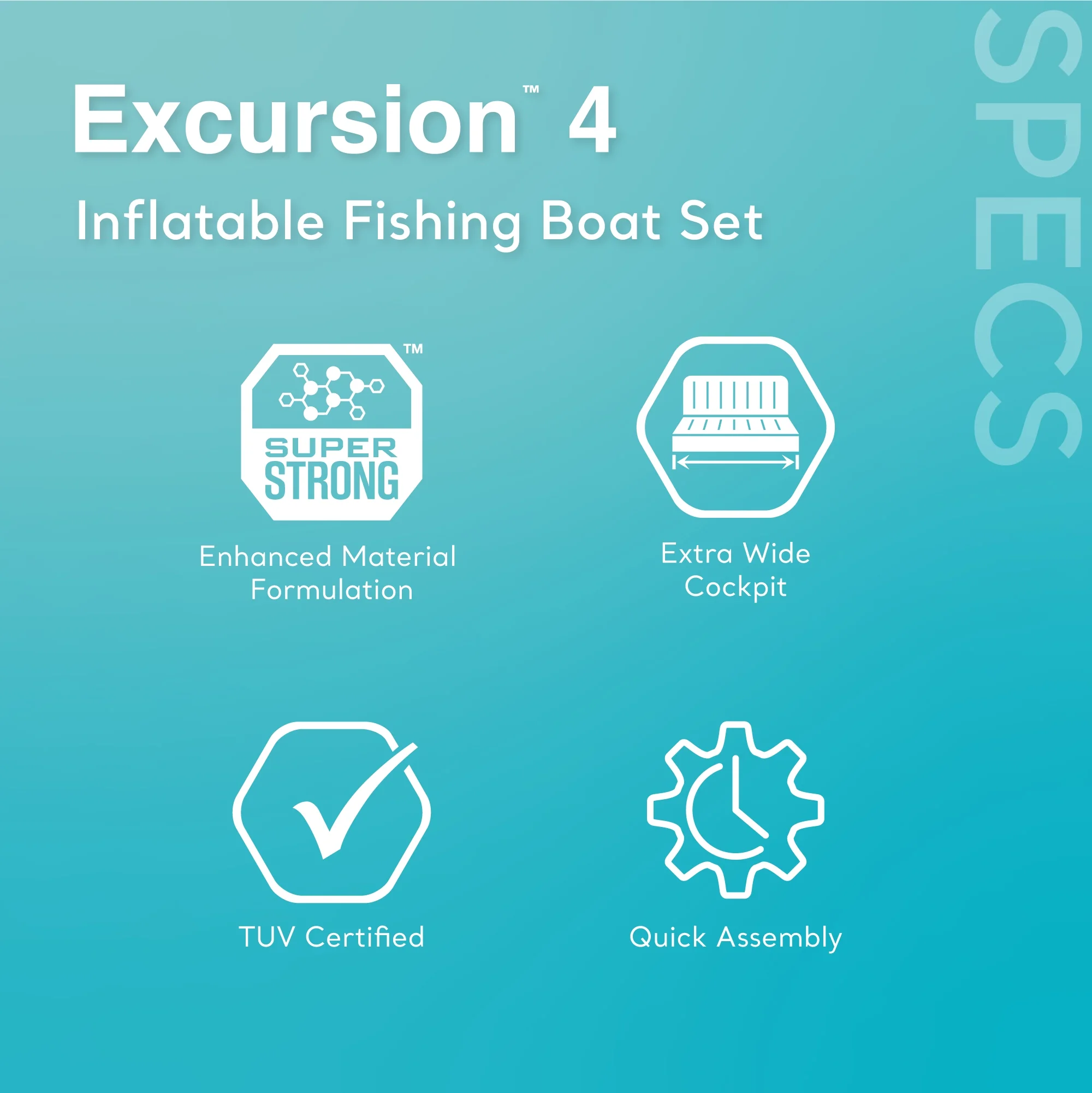Intex Excursion 4 Inflatable Rafting Fishing 4 Person Boat Set with Oars and Pump Intex Excursion 4 Inflatable Rafting Fishing 4 Person Boat Set with Oars and Pump - Image 3