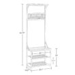 RiverRidge Home Afton Metal Frame Hall Tree with Seat, 3 Open Shelves, and 3 Hooks in Dark Weathered Wood