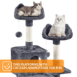 SMILE MART 82.5″ H Multi Level Large Cat Tree with 2 Cozy Condos for Indoor Small/Medium Cats, Dark Gray SMILE MART 82.5″ H Multi Level Large Cat Tree with 2 Cozy Condos for Indoor Small/Medium Cats, Dark Gray
