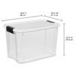 Sterilite 30 Quart Clear Plastic Storage Bin with White Latch Lid, 12 Pack