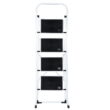 ZENSTYLE Folding 4-Step Ladder Anti-Slip Platform 330 lbs Capacity Portable Steel Frame