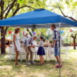 Sophia & William 10' x 10' Outdoor Gazebo Instant Pop Up Canopy Tent with Wheeled Bag - Blue