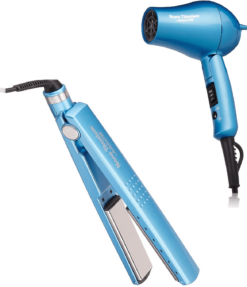 Babyliss Pro Nano Titanium 1 1/4" Ionic Straightener + Dual Voltage Travel Dryer
