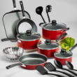 Tramontina Primaware 18 Piece Non-stick Cookware Set, Red