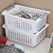 Sterilite Small Stacking Storage Basket with Comfort Grip Handles, 8 Pack