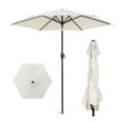 Best Choice Products 7.5ft Heavy-Duty Outdoor Market Patio Umbrella w/ Push Button Tilt, Easy Crank Lift - Cream