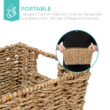 Best Choice Products Set of 4 Multipurpose Stackable Seagrass Storage Laundry Organizer Baskets w/ Handles - Natural