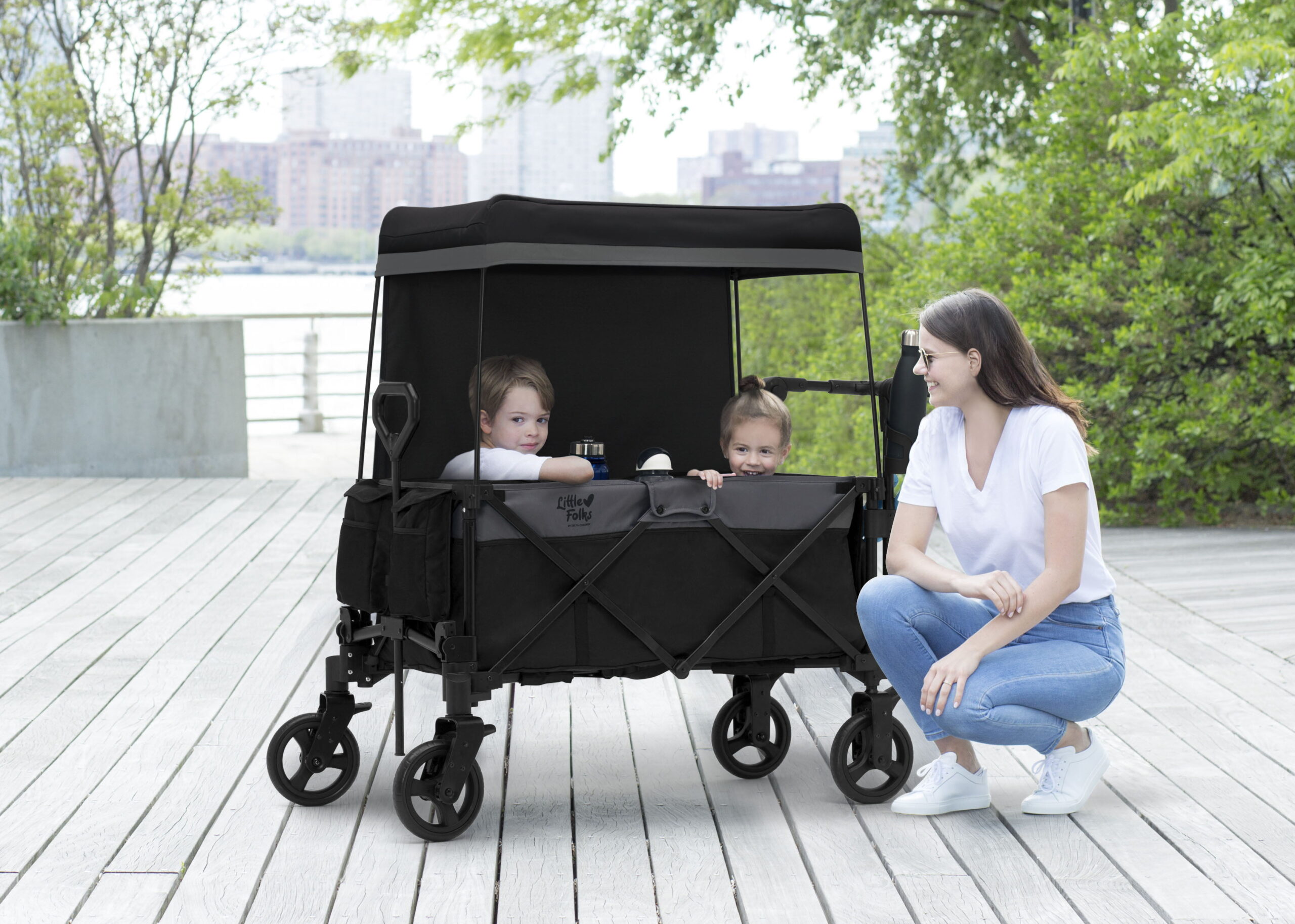 Little Folks by Delta Children City Wagon Cruiser Stroller, Black Little Folks by Delta Children City Wagon Cruiser Stroller, Black - Image 2