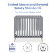 Delta Children Essex Convertible Mini Baby Crib with Mattress, Grey/Natural