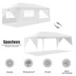 Costway 10'x20' Canopy Tent Heavy Duty Wedding Party Tent 6 Sidewalls W/Carry Bag