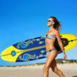 Costway 6' Surfboard Foamie Body Surfing Board W/3 Fins & Leash for Kids Adults Yellow