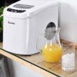 Costway White Portable Compact Electric Ice Maker Machine Mini Cube 26lb/Day