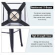 Andeworld 24" Metal Barstools Set of 4 Counter Height Bar Stools with Back (24" Seat Height, Wooden Top Low Back Matte Black)