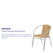 Flash Furniture Commercial Aluminum and Beige Rattan Indoor-Outdoor Restaurant Stack Chair