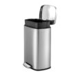 Qualiazero 13.2 gallon Trash Can, Stainless Steel Step On Kitchen Garbage Can, Silver