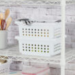 Sterilite Small Stacking Basket w/ Titanium Accents, White (16 Pack)