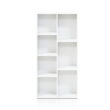 Furinno 11048WH 7-Cube Reversible Open Shelf Bookcase, White